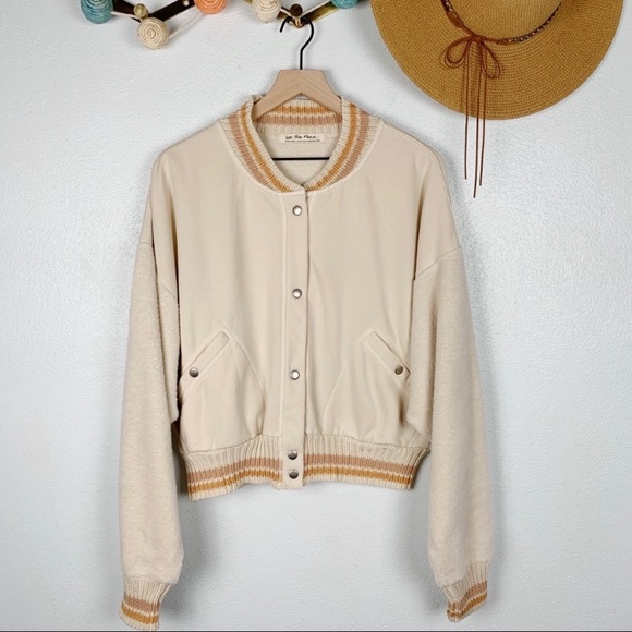 Free People Jackets & Blazers - Free People Hollaback Bomber Jacket Shade Of Cream
